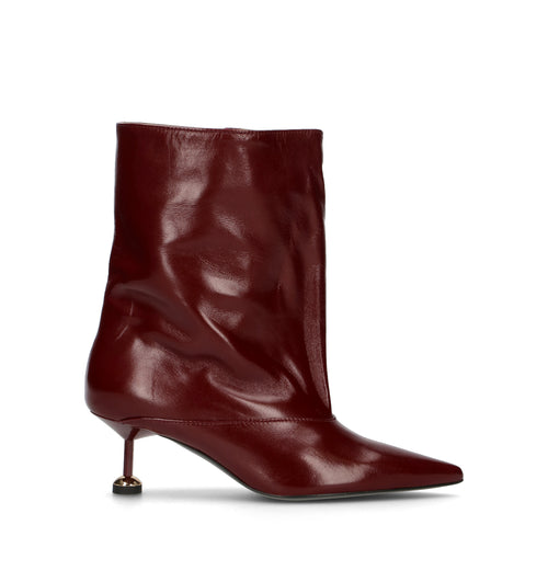 WO MILANO Tronchetto donna bordeaux in pelle