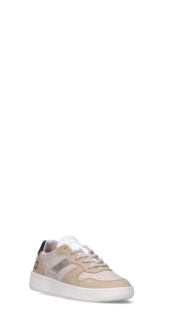 D.A.T.E. COURT COLORED Sneaker donna beige/nera in pelle