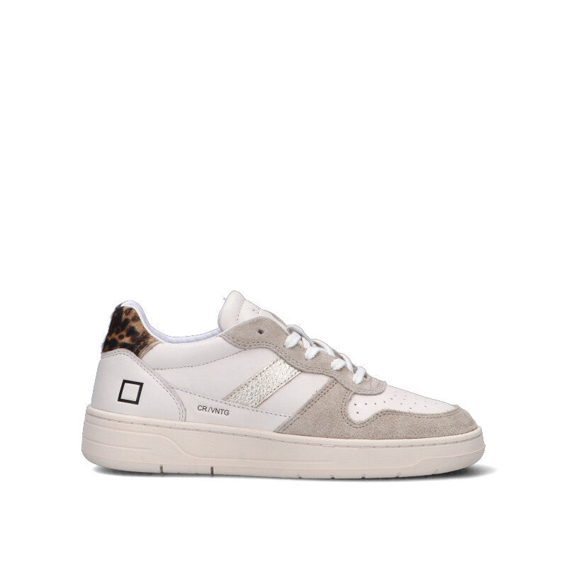 D.A.T.E. Sneaker donna bianca/beige in pelle
