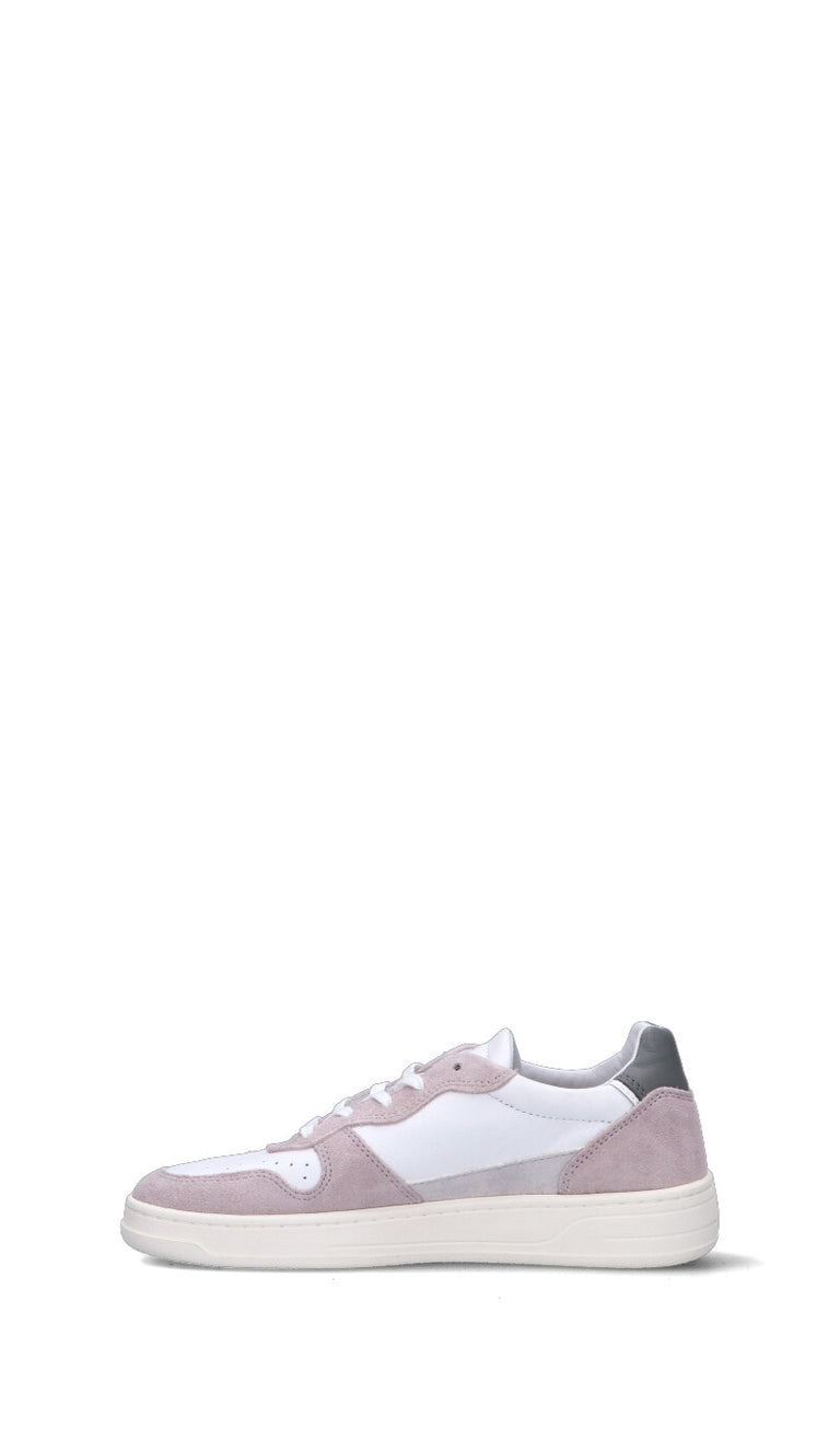 D.A.T.E. Sneaker donna bianca/rosa in pelle