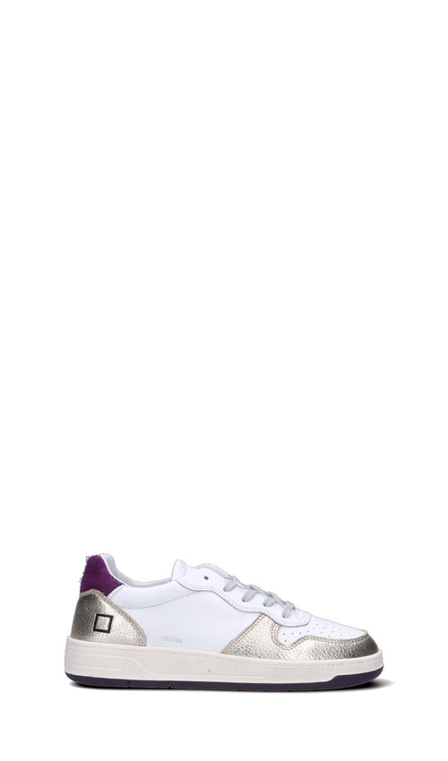 D.A.T.E. Sneaker donna bianca/oro/viola in pelle