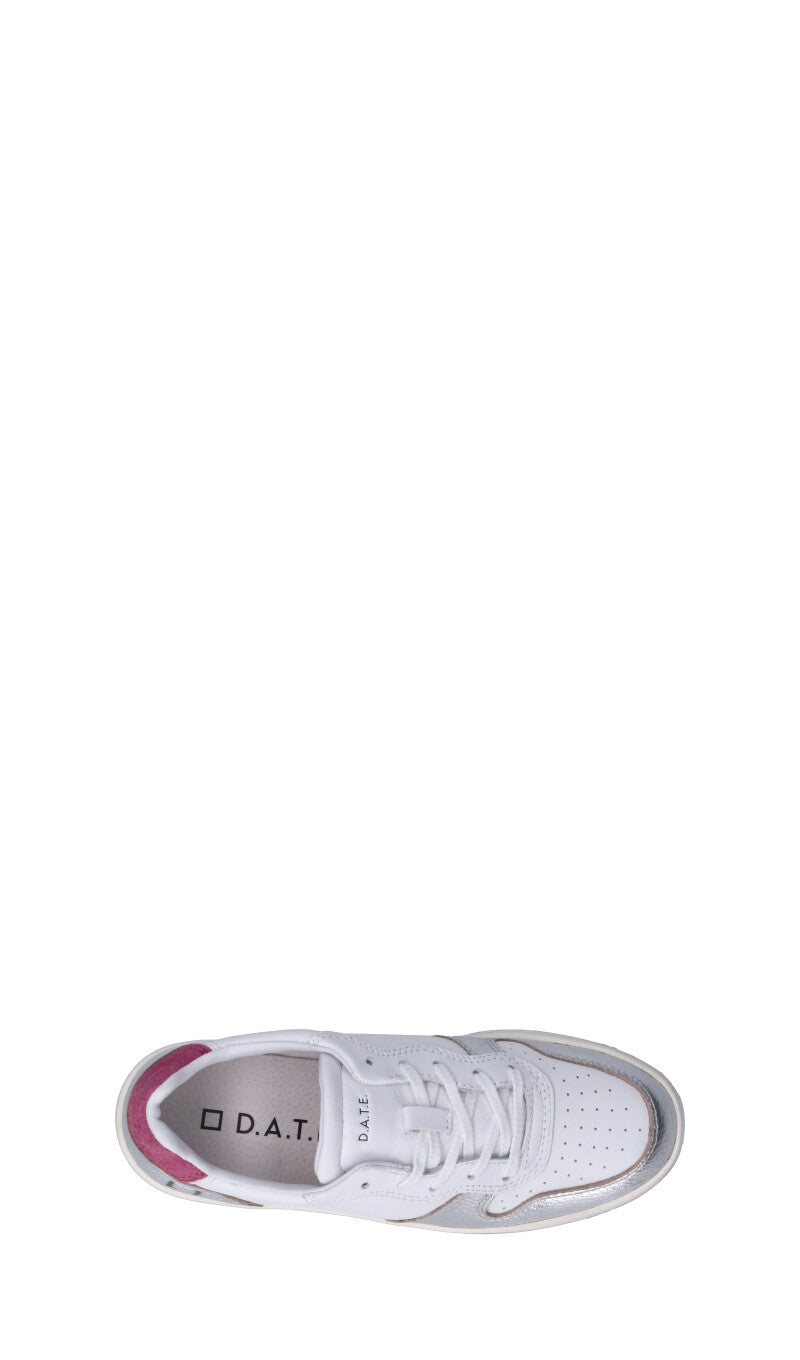 D.A.T.E. Sneaker donna bianca/argento in pelle