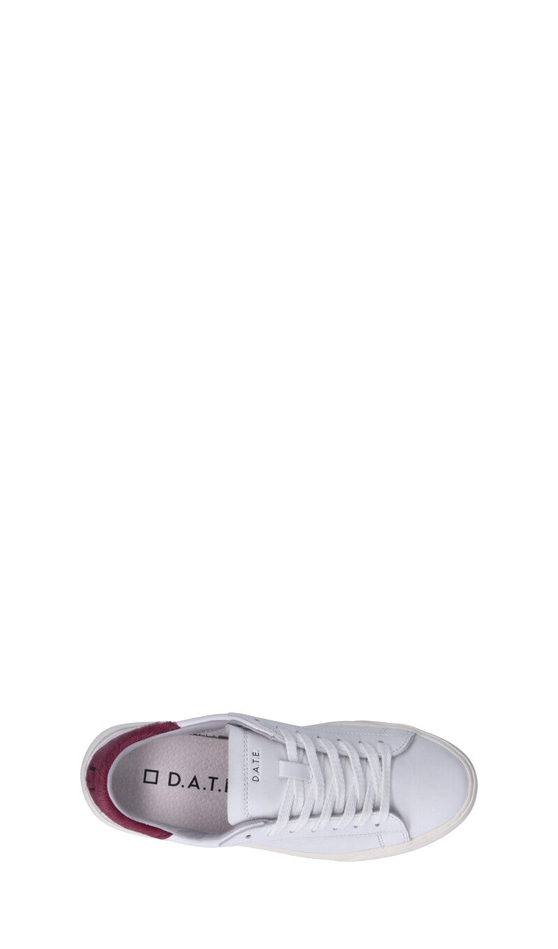 D.A.T.E. Sneaker donna bianca/magenta in pelle