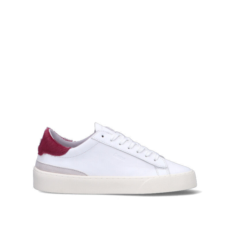 D.A.T.E. Sneaker donna bianca/magenta in pelle