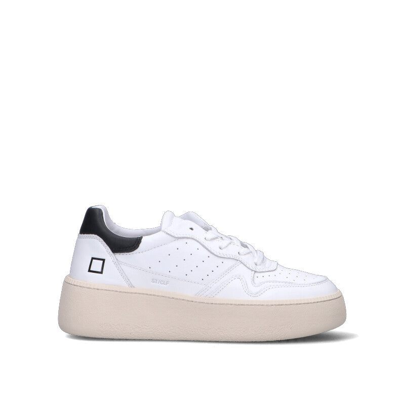 D.A.T.E. Sneaker donna bianca/nera in pelle