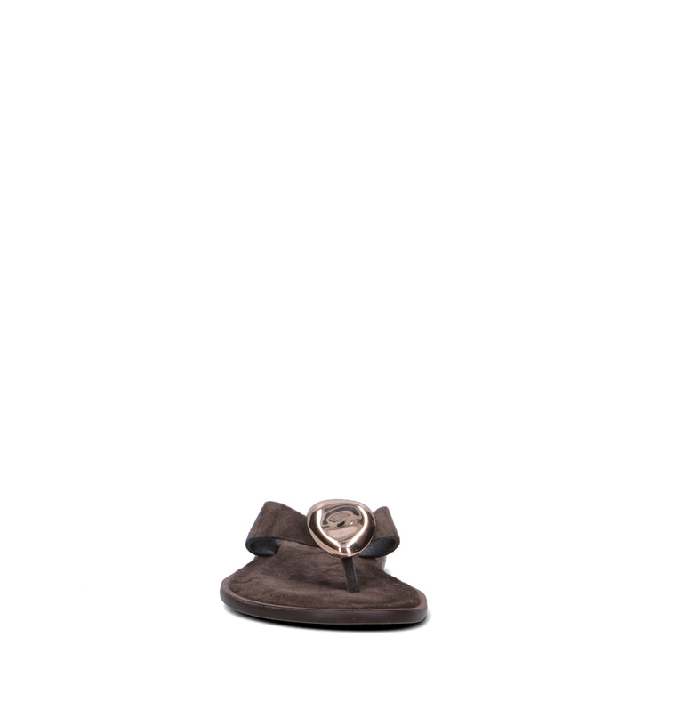 EXE Ciabatta donna marrone in suede