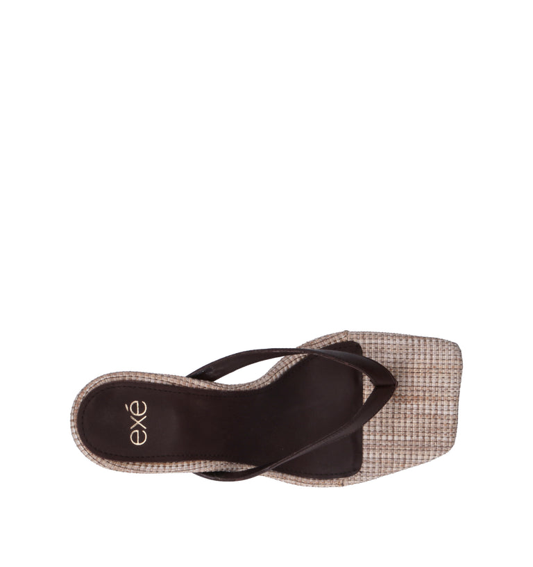 EXE Sandalo donna marrone in pelle
