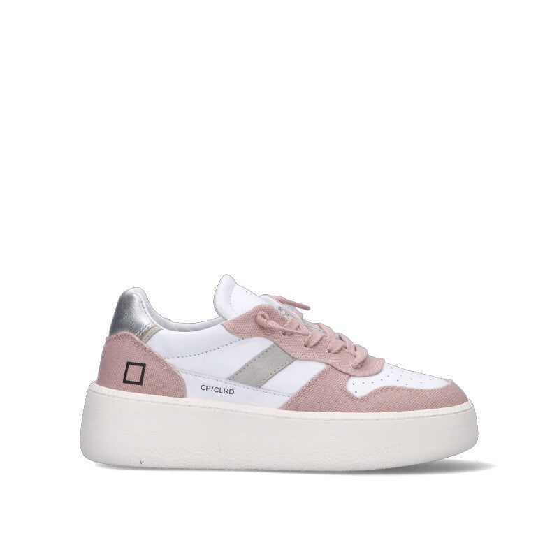 D.A.T.E. COURT PLATFORM Sneaker donna bianca/rosa