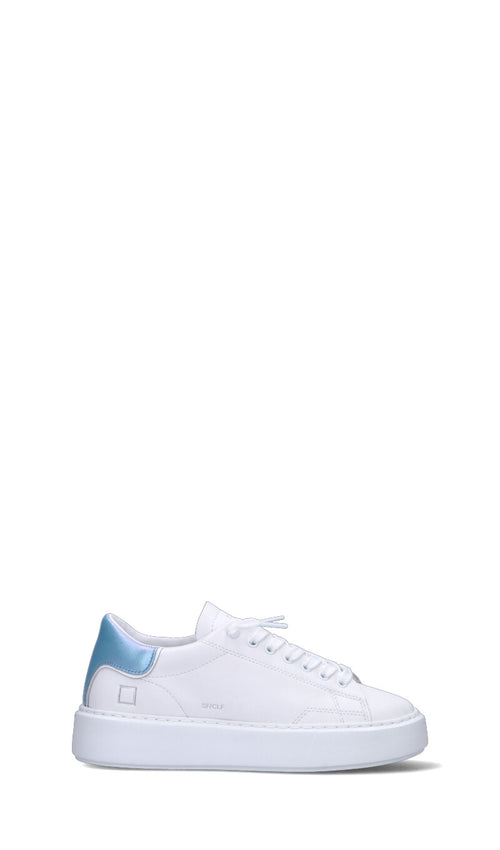 D.A.T.E. SFERA CALF NYLON Sneaker donna bianca/azzurra in pelle