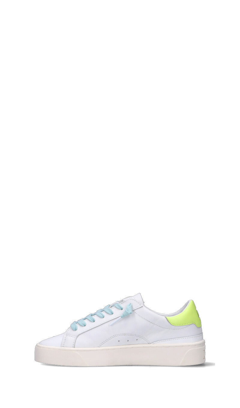 D.A.T.E. SONICA CALF Sneaker donna bianca/gialla in pelle