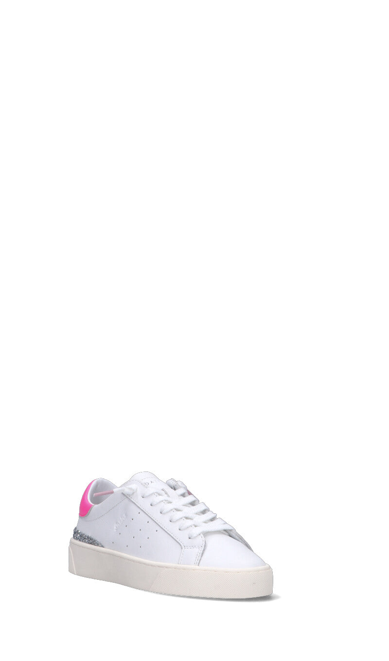 D.A.T.E. SONICA CALF Sneaker donna bianca/rosa in pelle