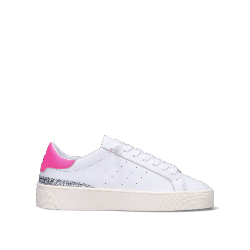 D.A.T.E. SONICA CALF Sneaker donna bianca/rosa in pelle