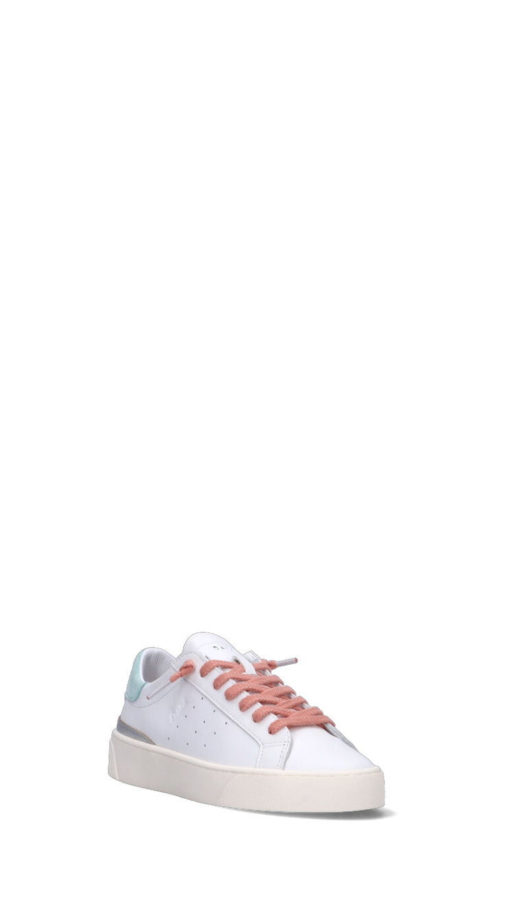 D.A.T.E. SONICA CALF Sneaker donna bianca/azzurra in pelle