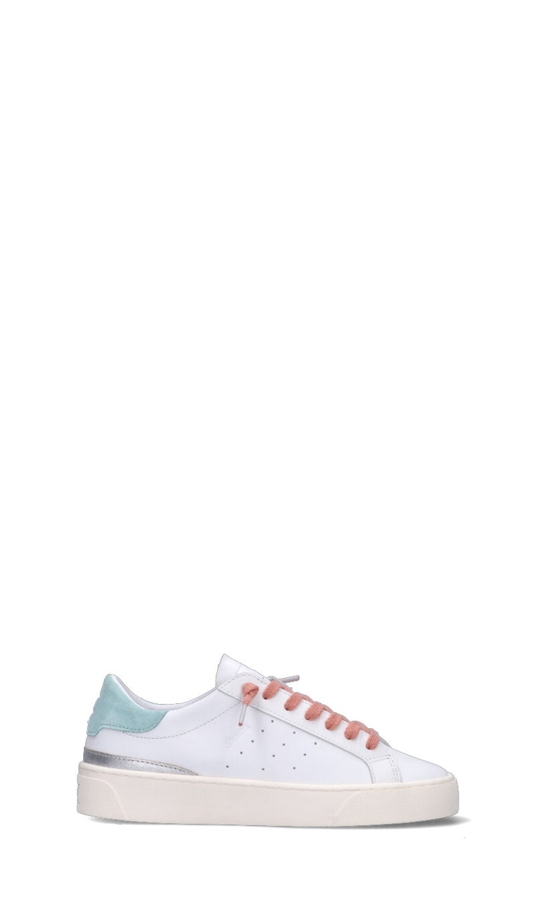D.A.T.E. SONICA CALF Sneaker donna bianca/azzurra in pelle