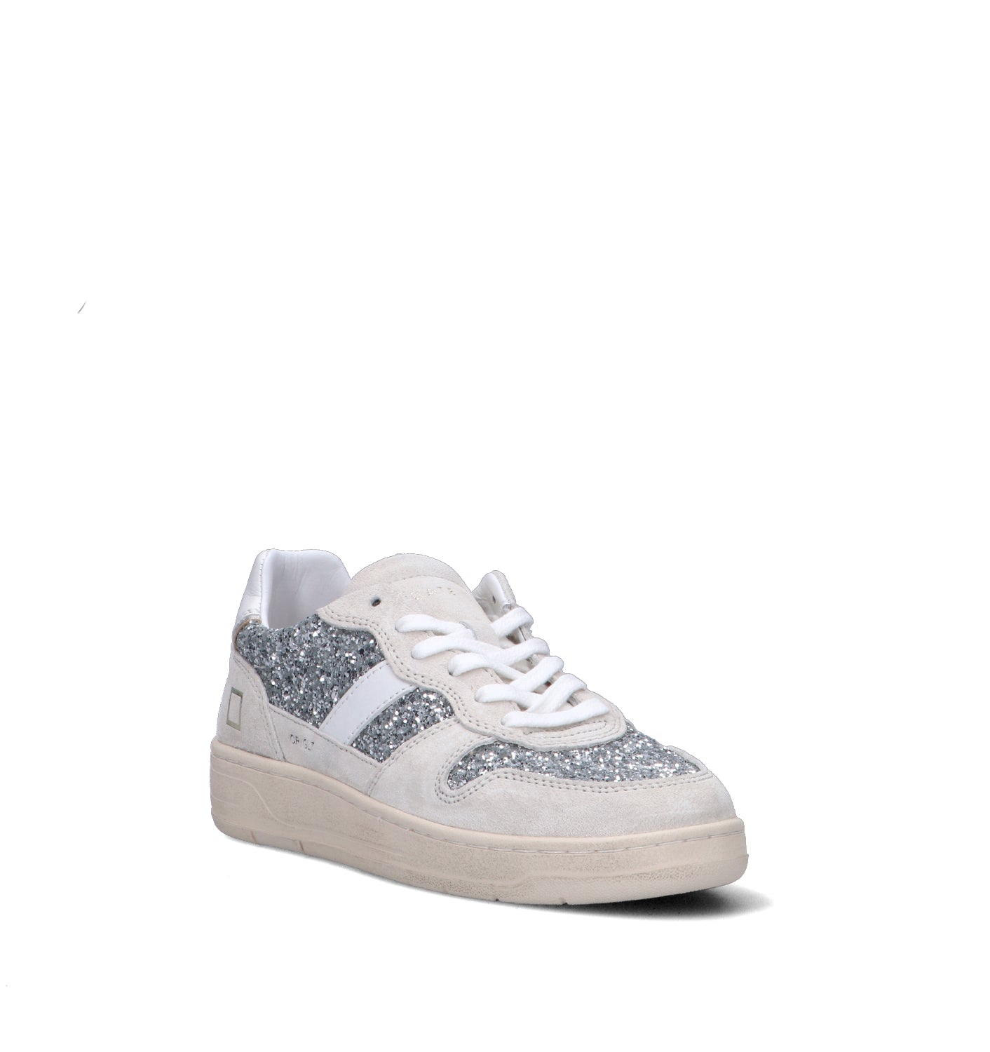 D.A.T.E. Sneaker donna bianca/argento in suede