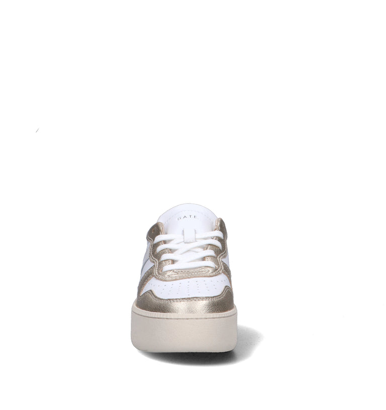 D.A.T.E. Sneaker donna bianca/platino in pelle