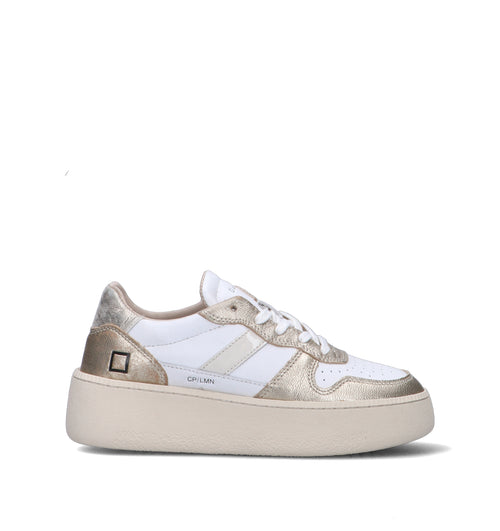D.A.T.E. Sneaker donna bianca/platino in pelle