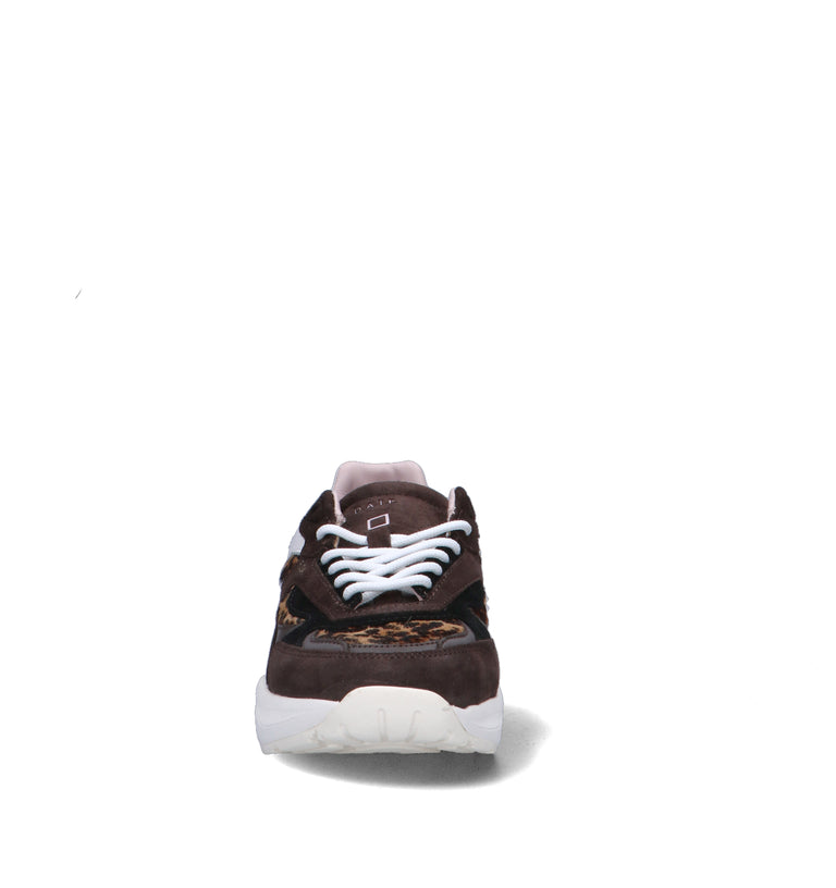 D.A.T.E. Sneaker donna marrone/animalier in suede