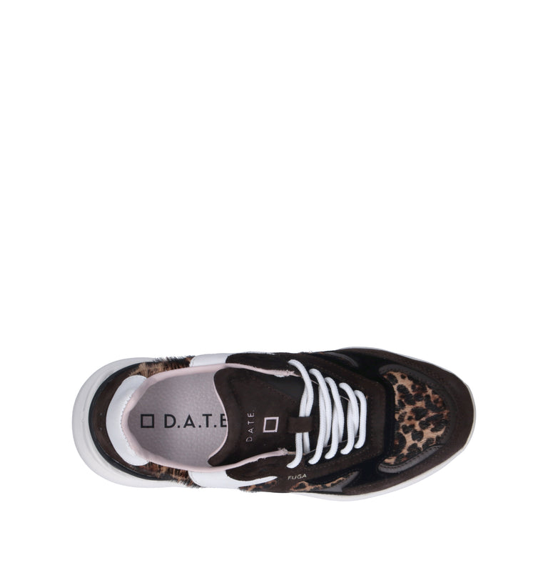 D.A.T.E. Sneaker donna marrone/animalier in suede