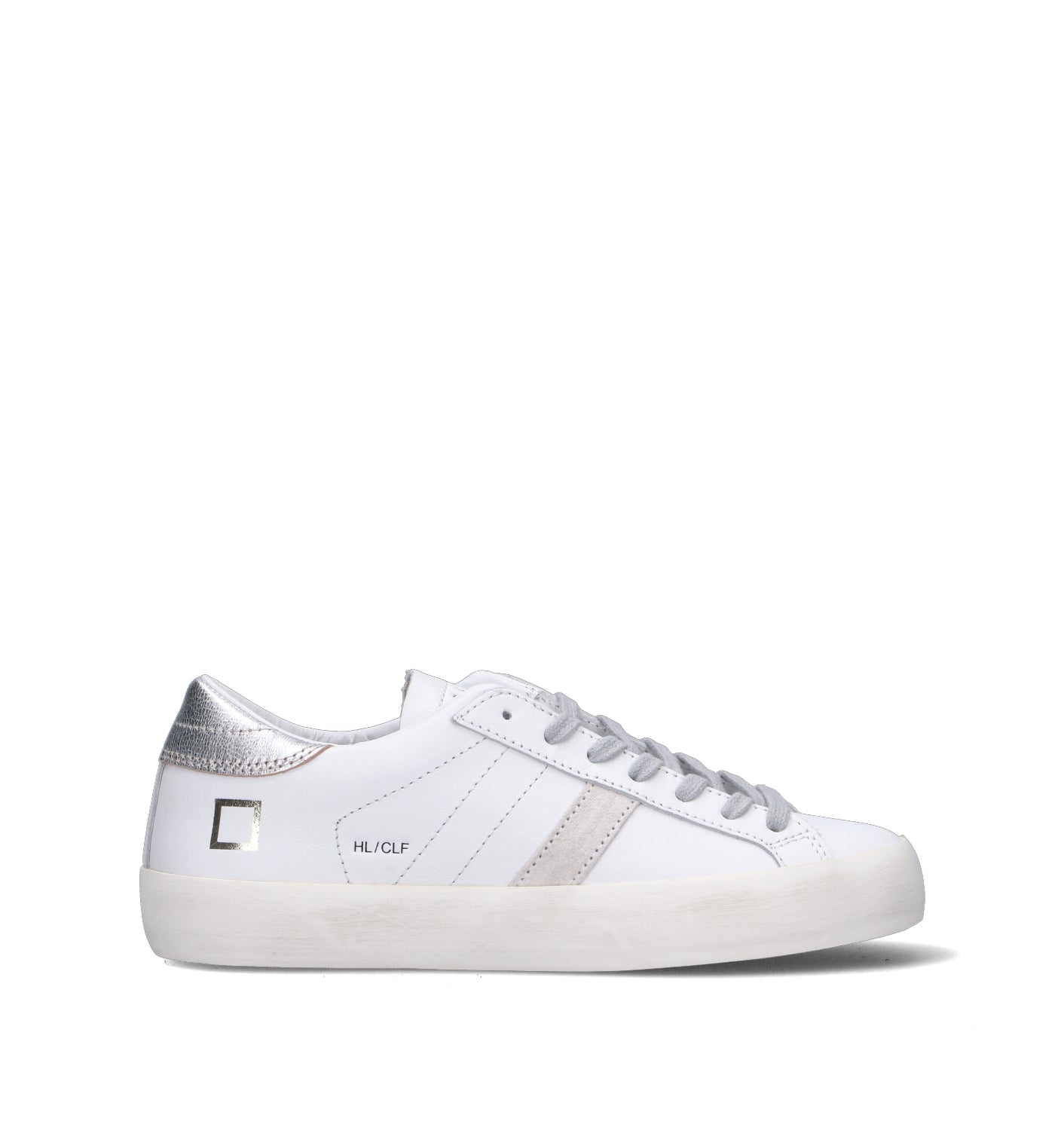 D.A.T.E. Sneaker donna bianca/argento in pelle