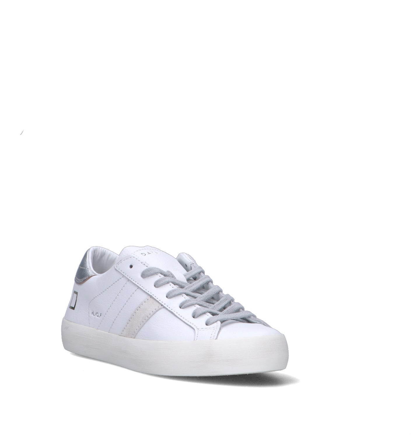D.A.T.E. Sneaker donna bianca/argento in pelle