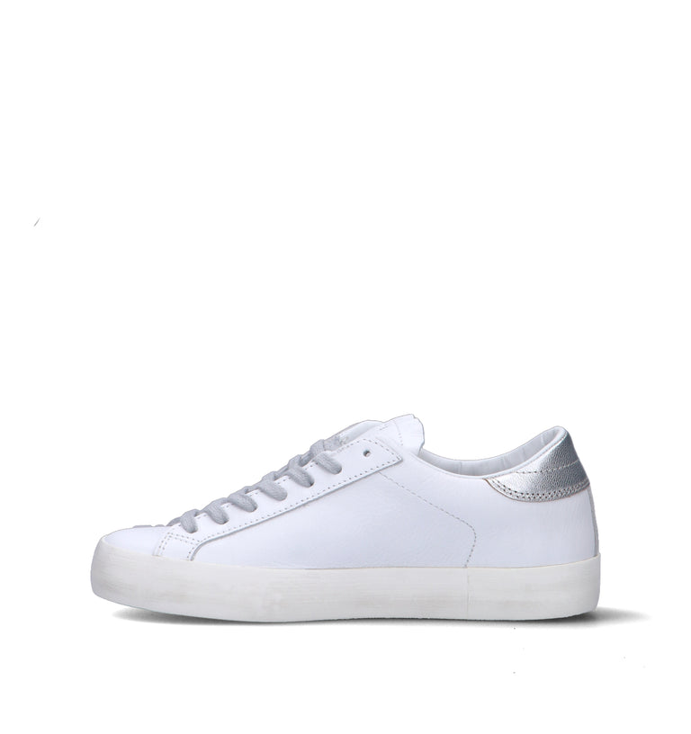 D.A.T.E. Sneaker donna bianca/argento in pelle
