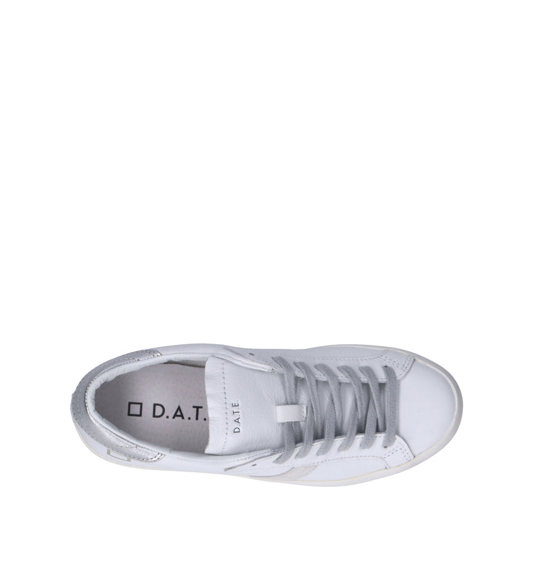 D.A.T.E. Sneaker donna bianca/argento in pelle