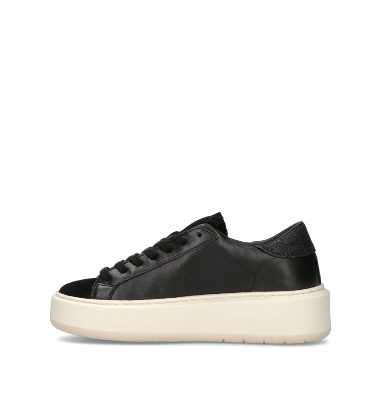 D.A.T.E. Sneaker donna nera in pelle