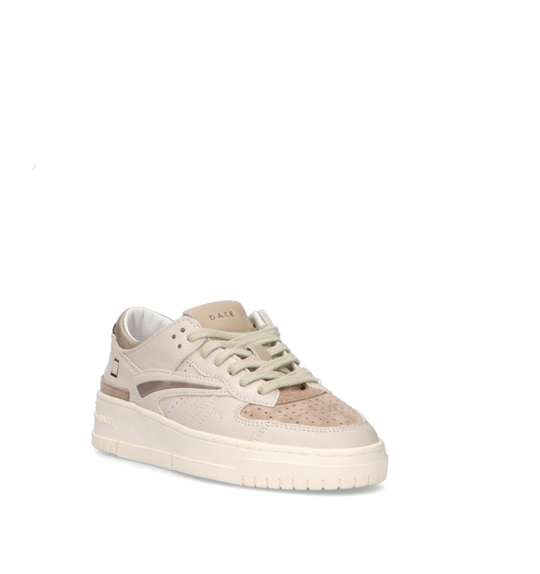 D.A.T.E. Sneaker donna panna in pelle
