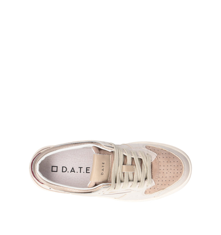 D.A.T.E. Sneaker donna panna in pelle