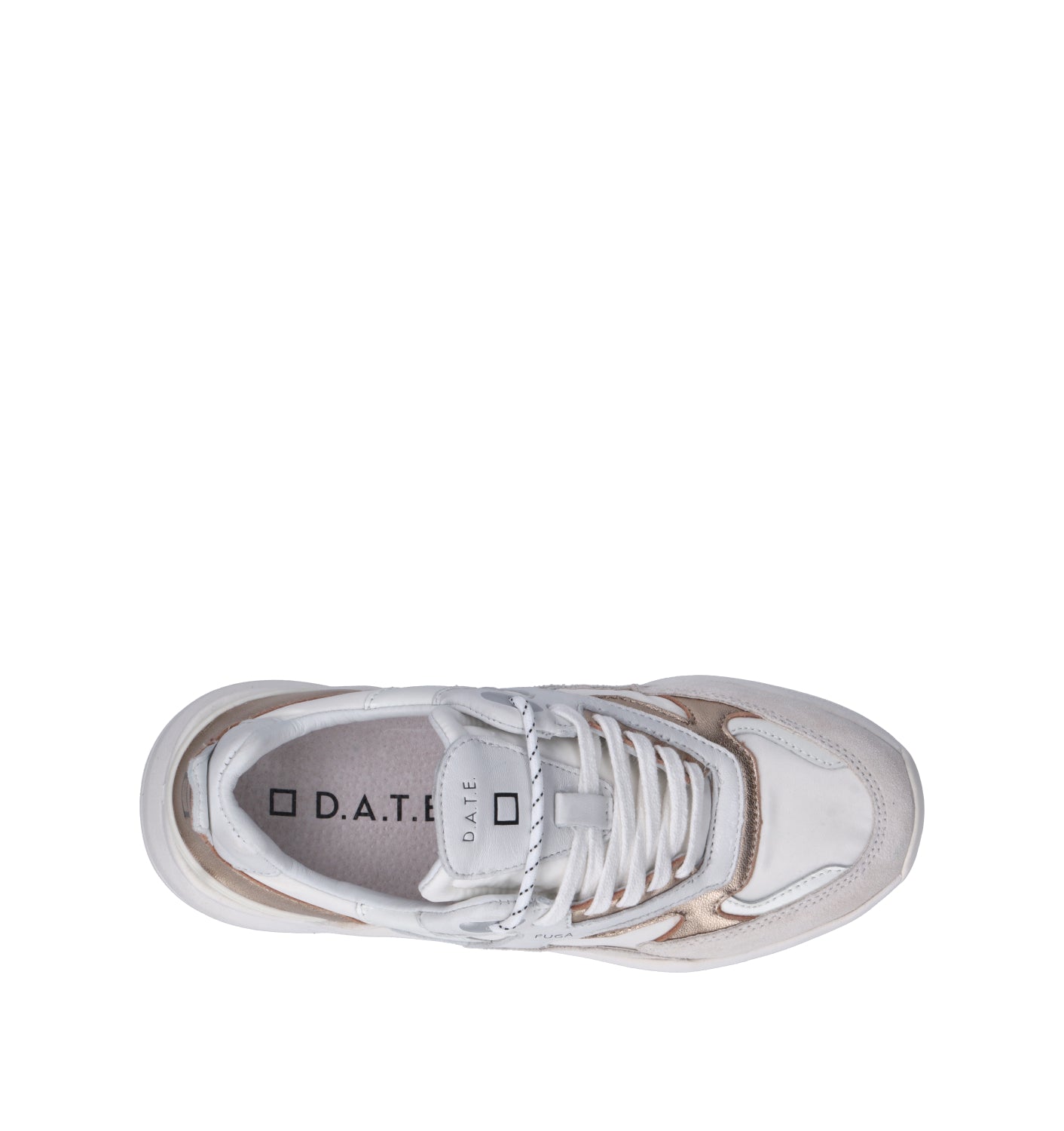 D.A.T.E. Sneaker donna bianca/oro