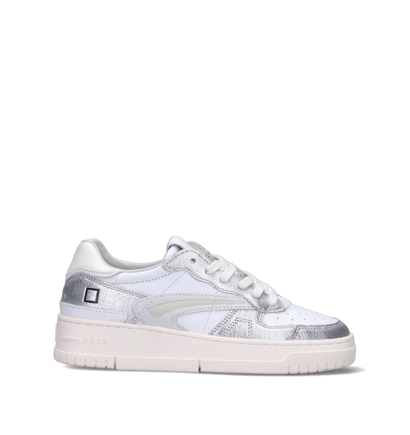 D.A.T.E. Sneaker donna bianca/argento in pelle