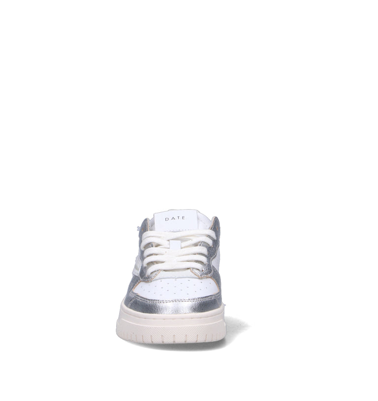 D.A.T.E. Sneaker donna bianca/argento in pelle