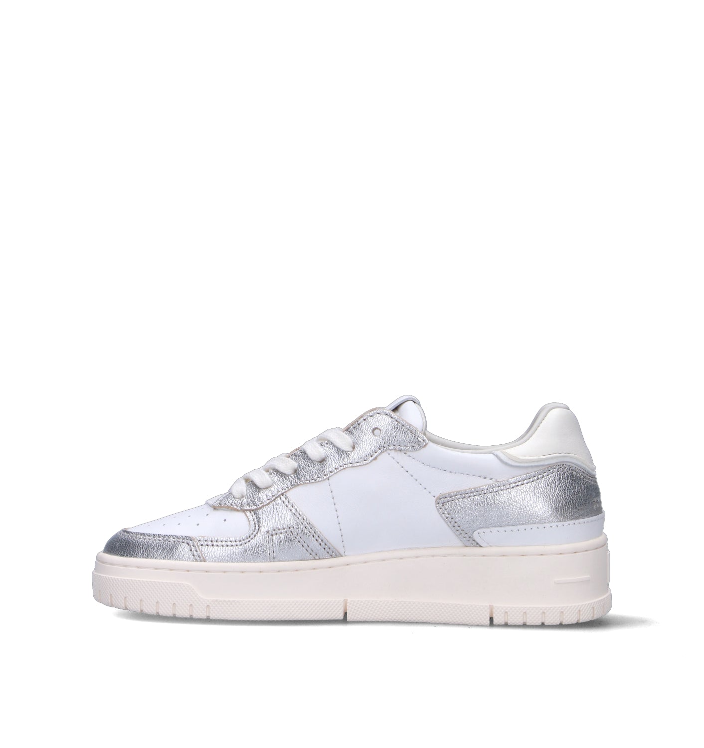 D.A.T.E. Sneaker donna bianca/argento in pelle