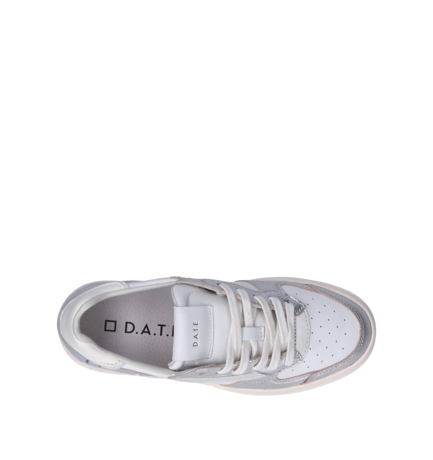 D.A.T.E. Sneaker donna bianca/argento in pelle