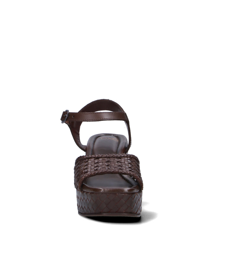 EXE Sandalo donna marrone in pelle