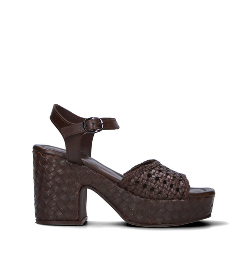 EXE Sandalo donna marrone in pelle