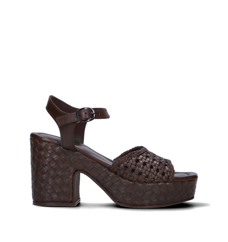 EXE Sandalo donna marrone in pelle