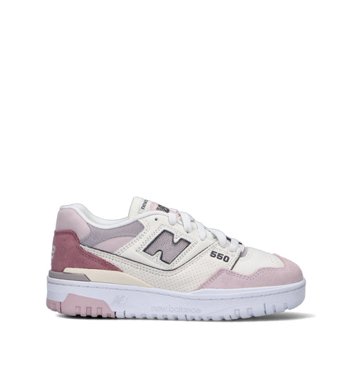NEW BALANCE 550 Sneaker donna bianca/rosa in pelle