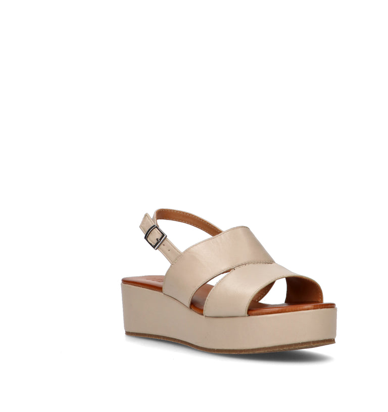 VUEVA Sandalo donna beige in pelle