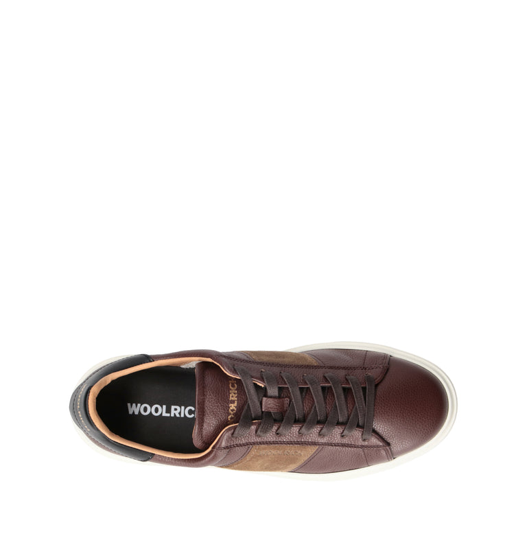 WOOLRICH Sneaker uomo marrone in pelle