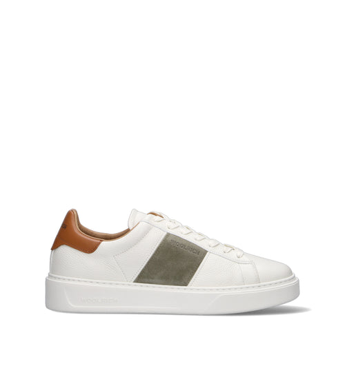 WOOLRICH Sneaker uomo bianca/marrone in pelle