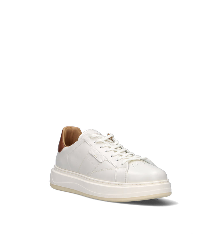WOOLRICH Sneaker uomo bianca/cuoio in pelle