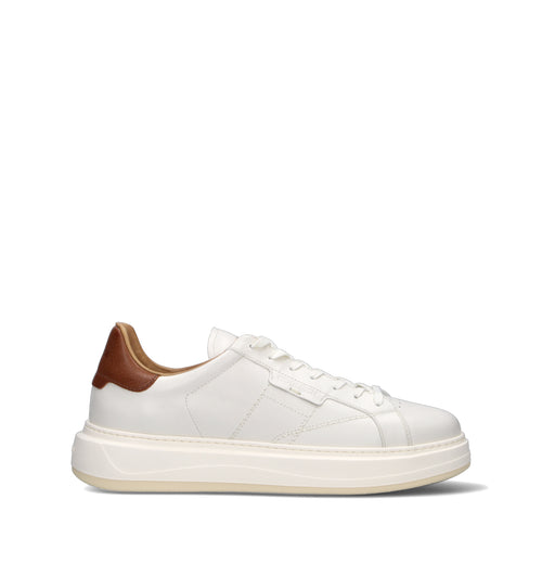 WOOLRICH Sneaker uomo bianca/cuoio in pelle