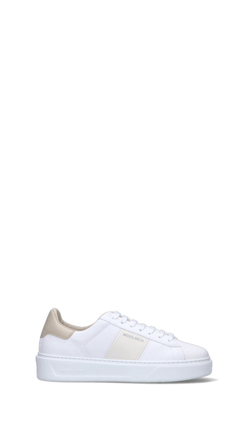 WOOLRICH  Sneaker donna bianca/beige in pelle