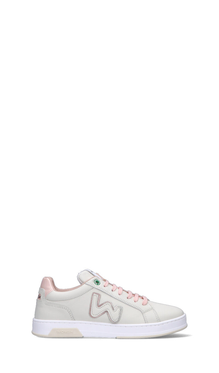 WOMSH Sneaker donna bianca/rosa in pelle