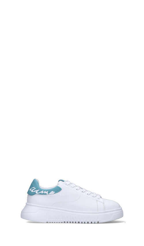 EMPORIO ARMANI Sneaker donna bianca/azzurra in pelle