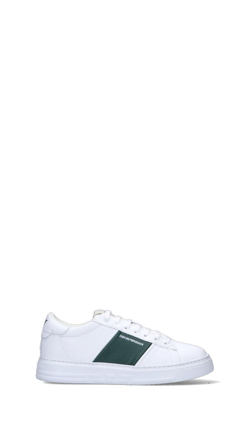 EMPORIO ARMANI Sneaker uomo bianca/verde in pelle
