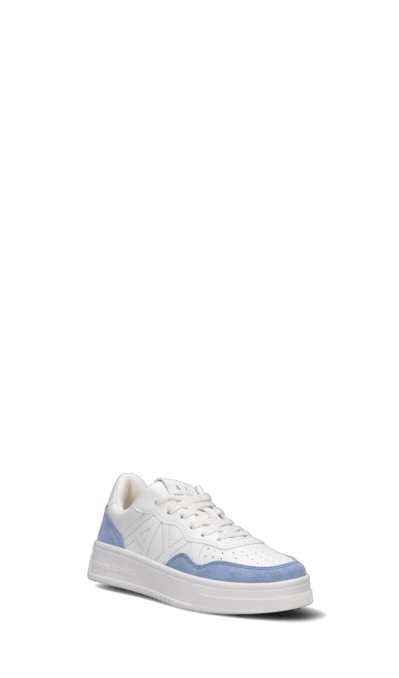 ARMANI EXCHANGE Sneaker donna bianca/azzurra in pelle