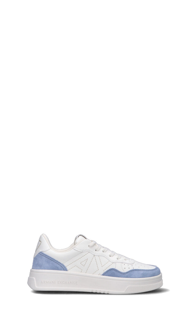ARMANI EXCHANGE Sneaker donna bianca azzurra in pelle Quellogiusto